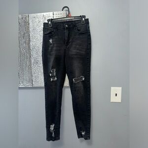 Stonewash High-Rise Skinny Jeans